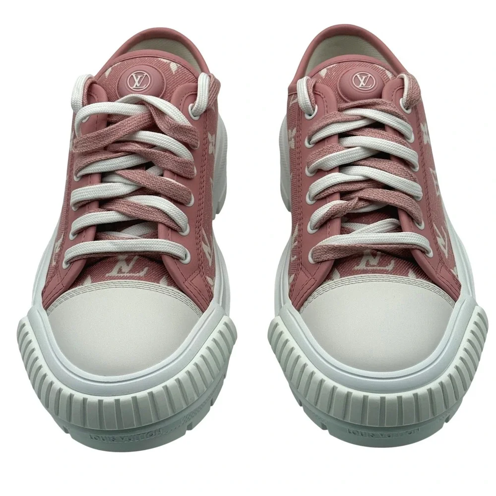 NEW Louis Vuitton Squad Ankle Sneaker Pink‎ Monogram Size 39 Luxury NWOB